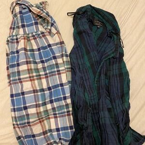 2 long sleeve flannels